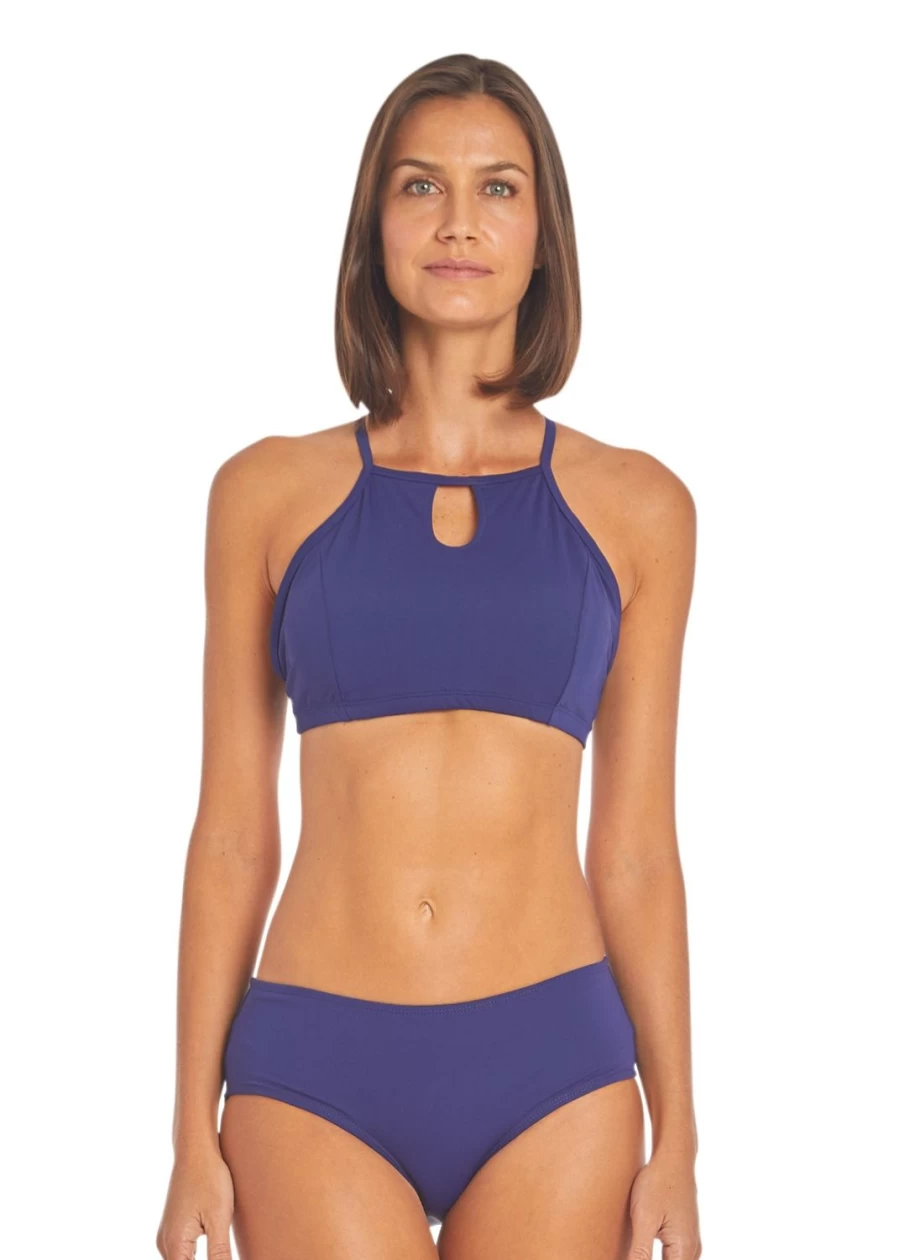 Cabana Life Women's Navy Blue Bikini Bottom - High Waisted Swim Shorts for Women