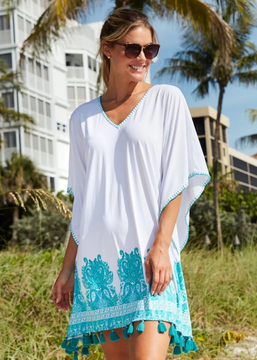 Cabana Life Women's St. Pete Embroidered Beach Cover Up